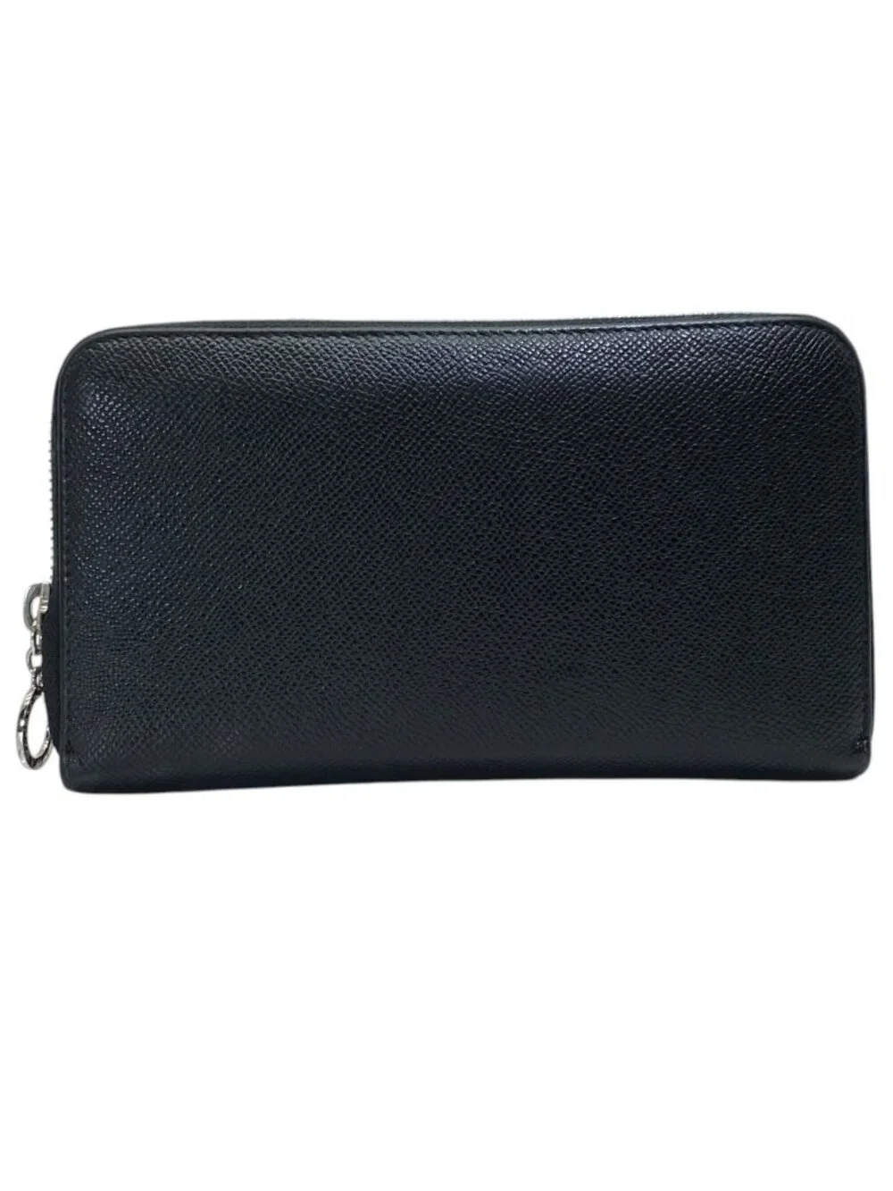 Bvlgari Man Wallet Zip Around Logo Silver Leather Black Sophistication Luxury - Picture 2 of 10